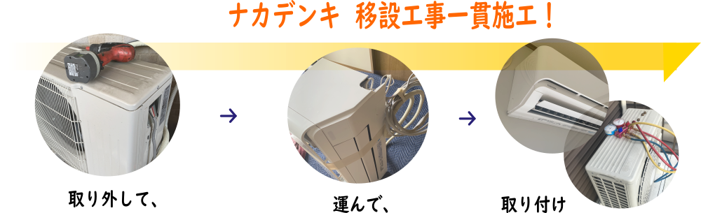 移設工事、取り外しかた取り付けまで一貫施工